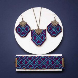 Perzische set ketting, armband & oorbellen model Haleh