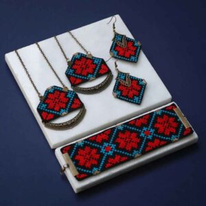 Perzische set ketting, armband & oorbellen model Hasti