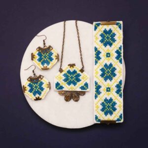 Perzische set ketting, armband & oorbellen model Lemon