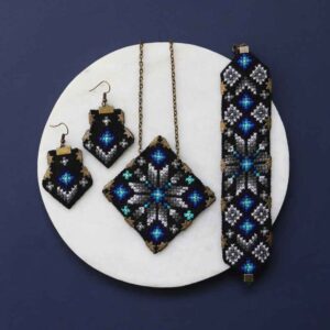 Perzische set ketting, armband & oorbellen model Rana
