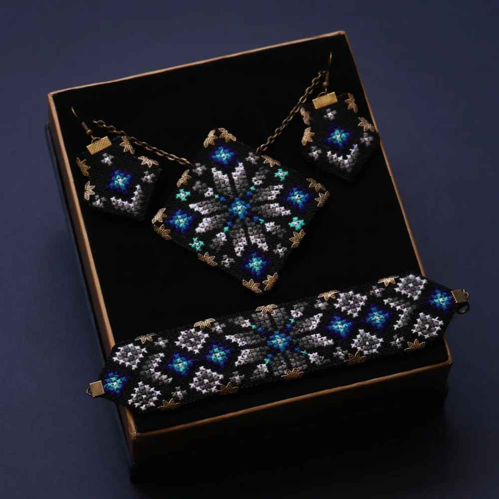 Perzische set ketting, armband & oorbellen model Rana