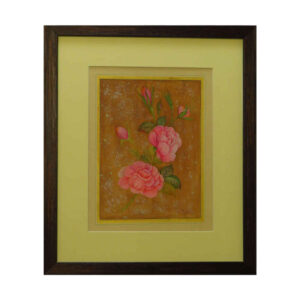 Originele Bloemenkunst Schilderij – Aquarel op Karton (Rozen), door Samira Kazemzadeh