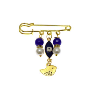 Veiligheidsspeld Broche Boze Oog & Vogel Bedel