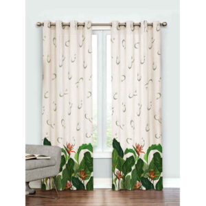 Geprinte Fluwelen Oogjesgordijn – Floral Nova