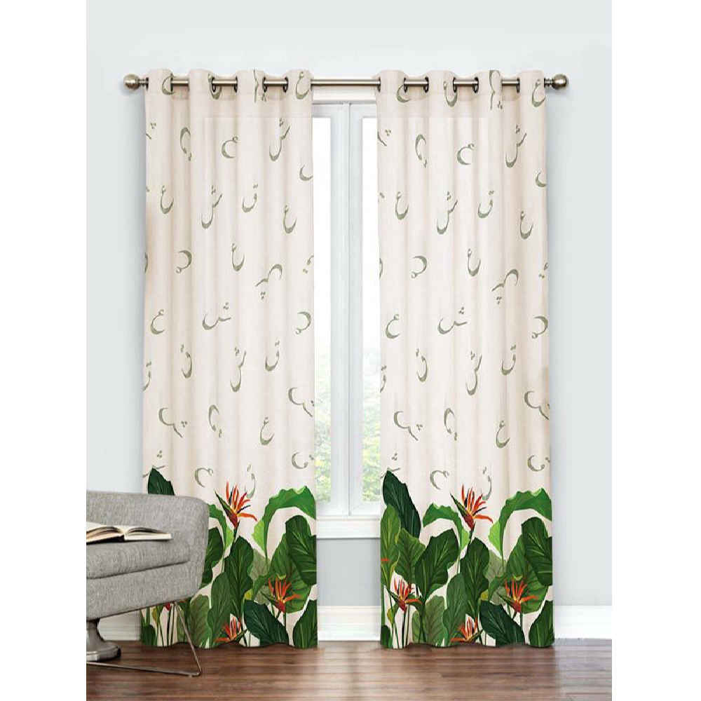 Geprinte Fluwelen Oogjesgordijn – Floral Nova