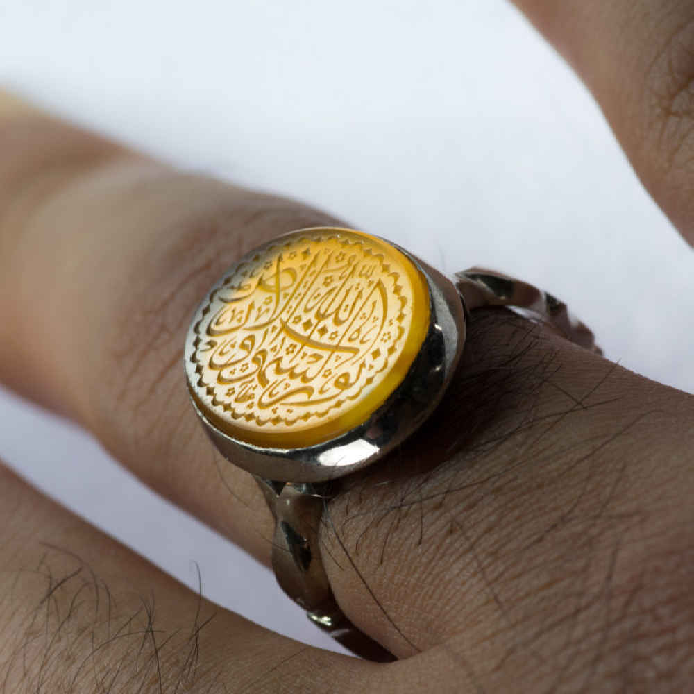 Jemenitische Aqeeq Zilveren Ring voor Mannen – Nur