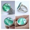 Jemenitische Aqeeq Zilveren Ring voor Mannen – Groen