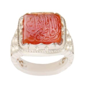 Jemenitische Aqeeq Zilveren Ring voor Mannen – Ya Fatemeh