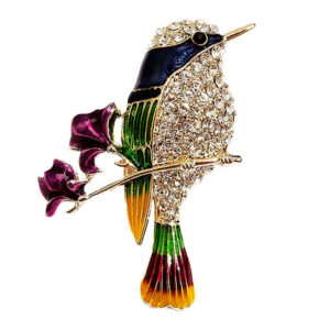 Moderne Vogel Broche Speld – Emaille Goud