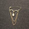 Moderne Veiligheidsspeld Broche – Diamant Accent Goud