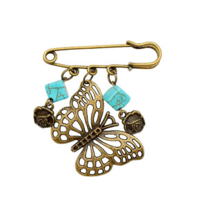 Moderne Vlinder Veiligheidsspeld Broche – Goud