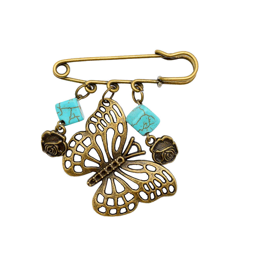 Moderne Vlinder Veiligheidsspeld Broche – Goud