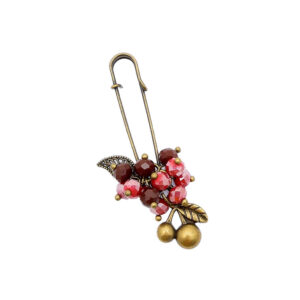 Veiligheidsspeld Broche Cherry Design – Zwart