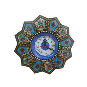 Handgemaakte Perzische Houten Wandklok – Khatam Marqueterie, Baran