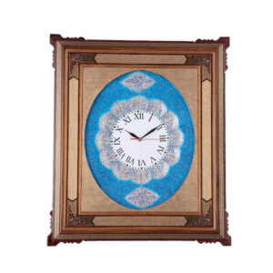 Handgemaakte Perzische Houten Wandklok – Khatam Marqueterie, Klassiek
