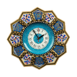 Handgemaakte Perzische Houten Wandklok – Khatam Marqueterie, Elnaz