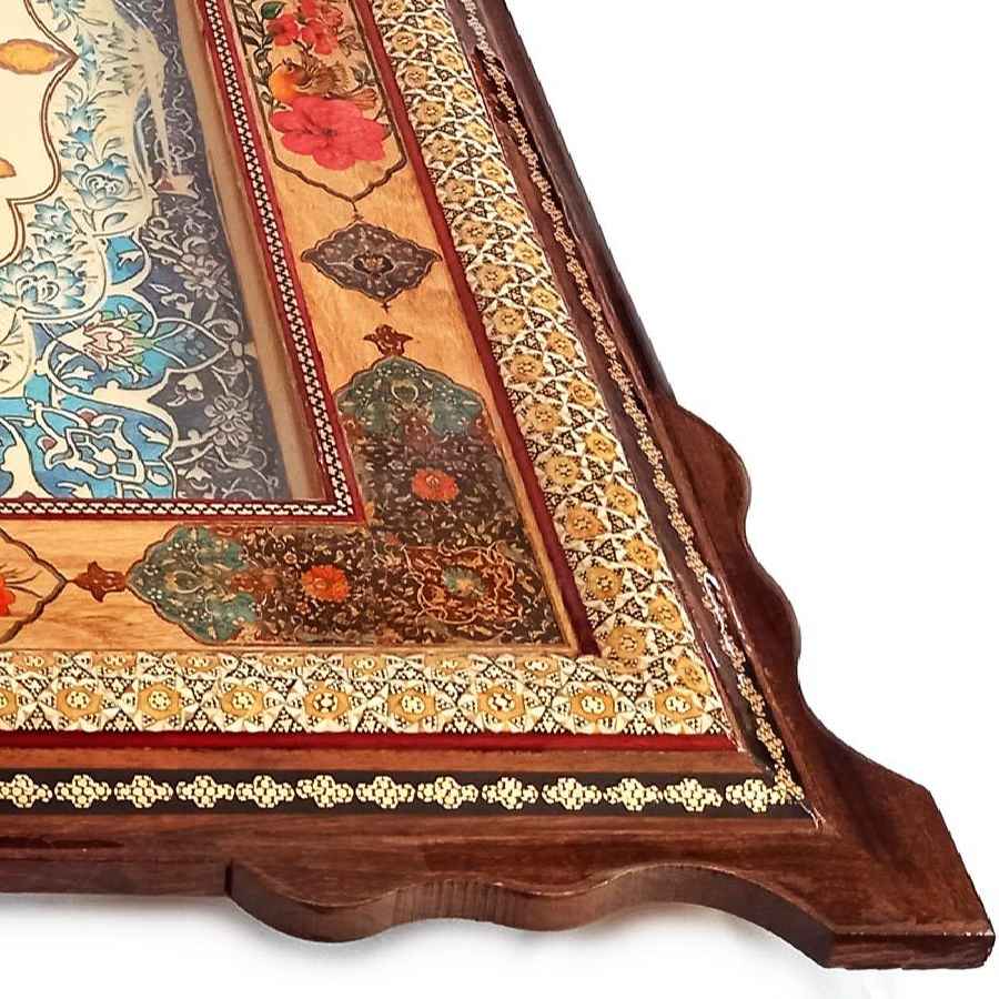 Handgemaakte Perzische Houten Wandklok – Khatam Marqueterie, Naghashi