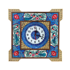 Handgemaakte Perzische Houten Wandklok – Khatam Marqueterie, Negin