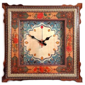 Handgemaakte Perzische Houten Wandklok – Khatam Marqueterie, Vania