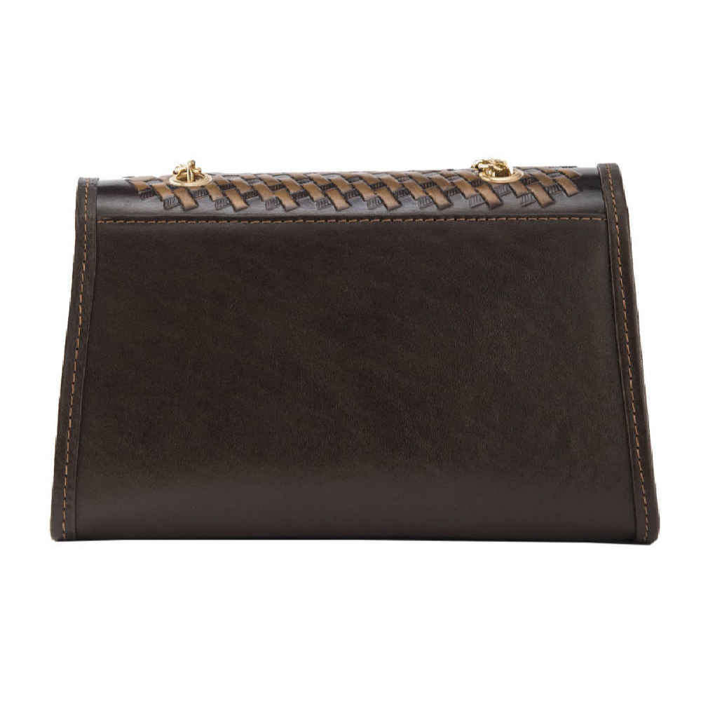 Luxe handgemaakte leren crossbody tas met bloemenmotief