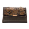 Luxe handgemaakte leren crossbody tas met bloemenmotief