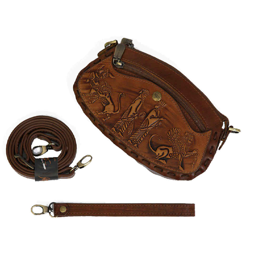 Luxe handgemaakte leren crossbody tas – Hakhamanesh