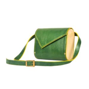 Luxe handgemaakte leren crossbody tas – Olive Edition
