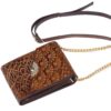 Handgemaakte Leren Crossbody Schoudertas – Perzische Calligrafie Sadaf Design