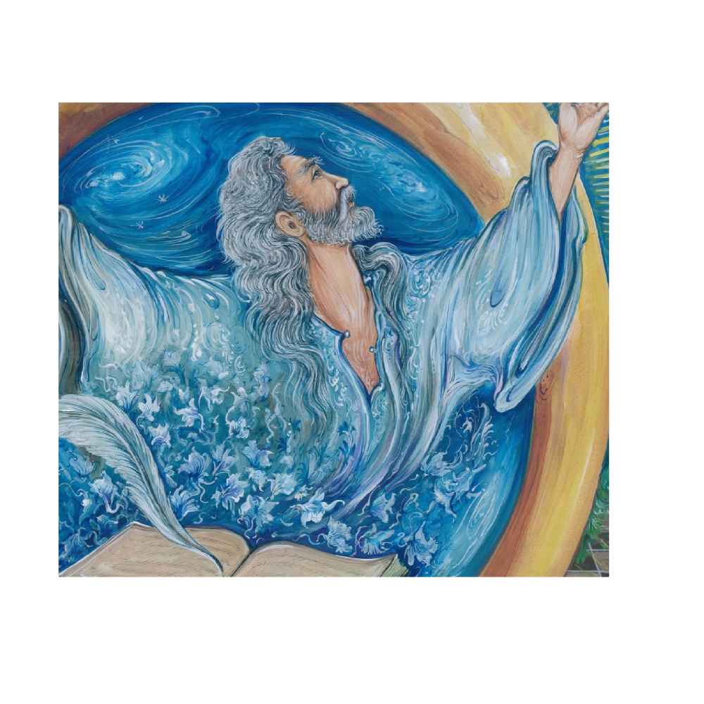 Origineel Perzisch Miniatuurkunst Schilderij: Aquarel – Khayyam Gedicht, door Rasoul Motamedi