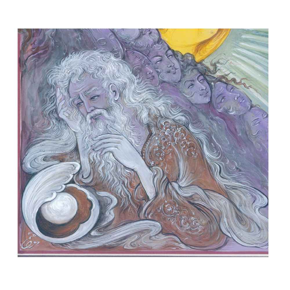 Origineel Perzisch Miniatuurkunst Schilderij: Aquarel – Khorshid, door Rasoul Motamedi