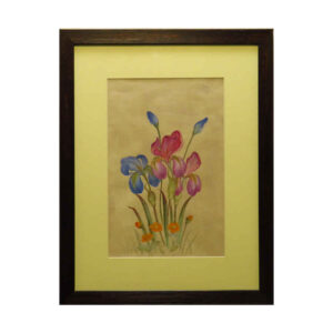 Originele Bloemenkunst Schilderij – Aquarel op Karton, door Samira Kazemzadeh