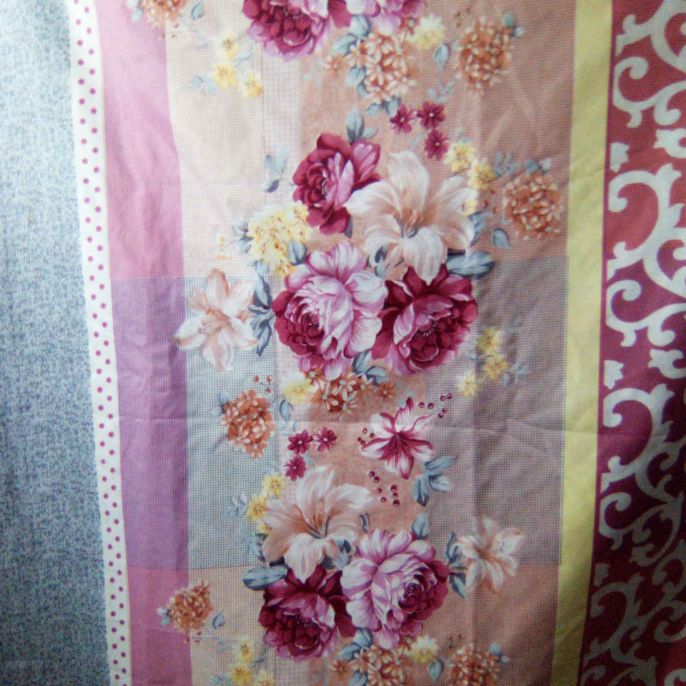 Katoenen tweepersoons plat laken – Flower