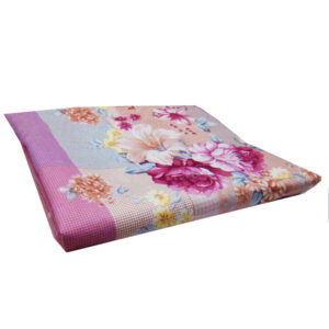 Katoenen tweepersoons plat laken – Flower