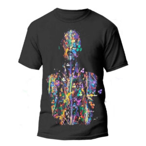 Grafisch minimalistisch T-shirt voor dames – Model Banoo
