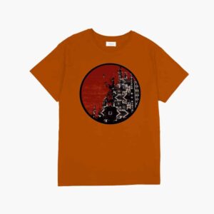 Moderne Kunst T-Shirt – Model Daar (Abstract Oranje)