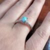 Perzische zilveren ring voor vrouwen met Neyshabur-turkoois Mana