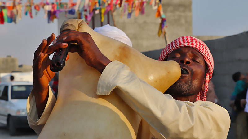 Professionele Arabische Haban/Habbān Doedelzak Huid (Alleen de Huid)