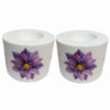 Set van 2 Gips Theelichthouders – Model Flower