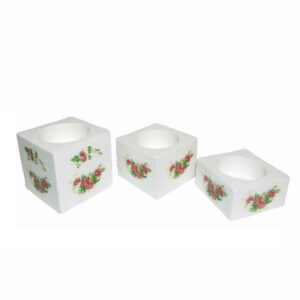 Gipsen Theelichthouders – Model Kiana (Set van 3)