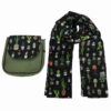 Boheemse Crossbody Schoudertas & Sjaal Set met Cactus Design