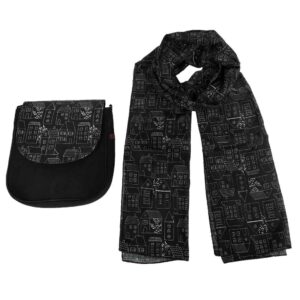 Boheemse Crossbody Schoudertas & Sjaal Set met Cottage Thema