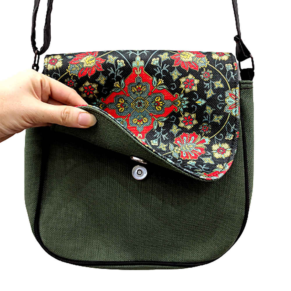 Boheemse Crossbody Schoudertas & Sjaal Set met Eslimi-patroon