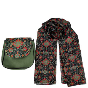 Boheemse Crossbody Schoudertas & Sjaal Set met Eslimi-patroon