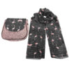 Boheemse Crossbody Schoudertas & Sjaal Set met Flamingo Design