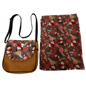 Boheemse Crossbody Schoudertas & Sjaal Set met Vosmotief
