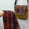 Boheemse Crossbody Schoudertas & Sjaal Set met Jajim-patroon