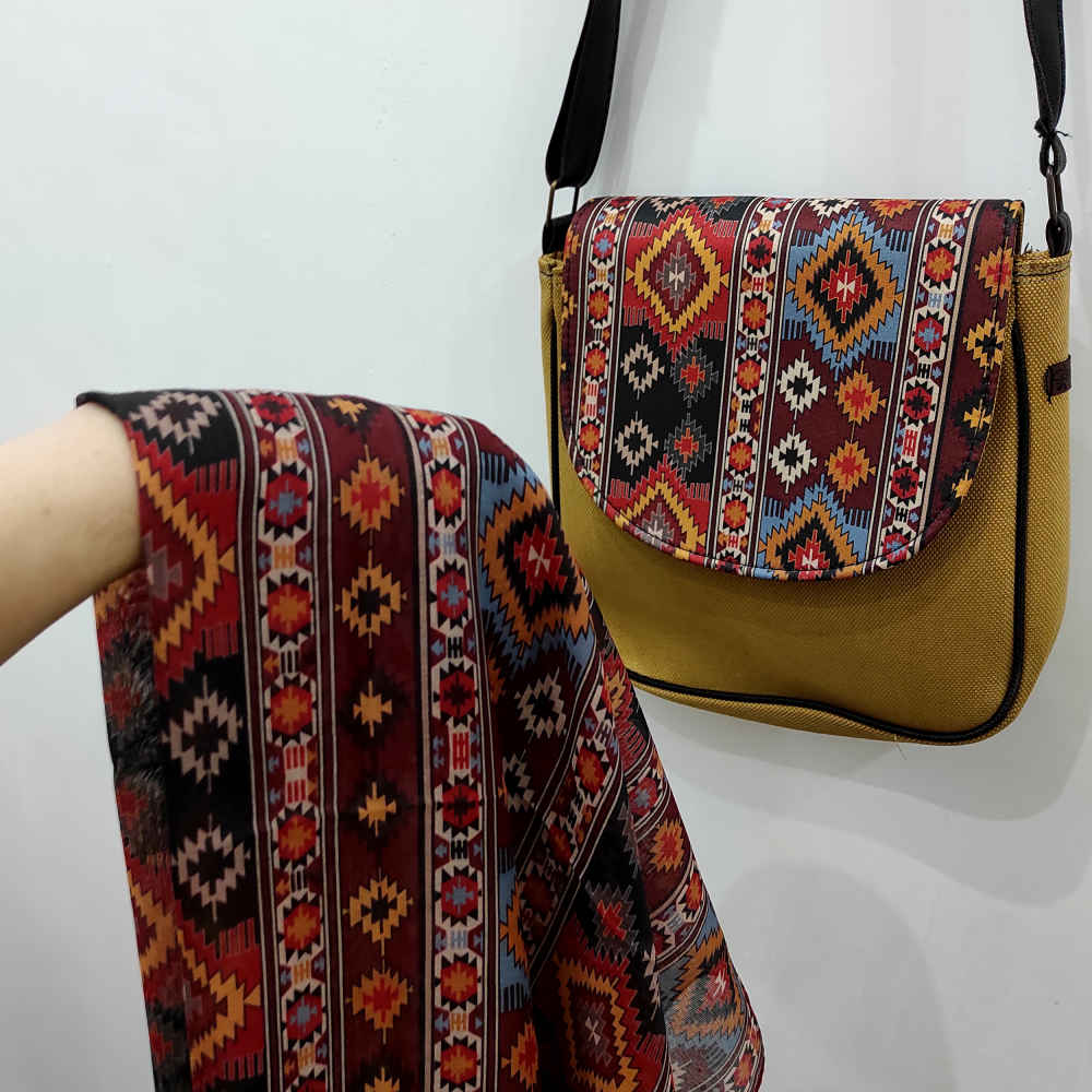 Boheemse Crossbody Schoudertas & Sjaal Set met Jajim-patroon