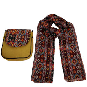 Boheemse Crossbody Schoudertas & Sjaal Set met Jajim-patroon