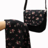 Boheemse Crossbody Schoudertas & Sjaal Set met Rozen Design