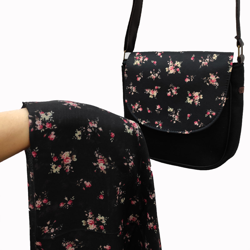 Boheemse Crossbody Schoudertas & Sjaal Set met Rozen Design